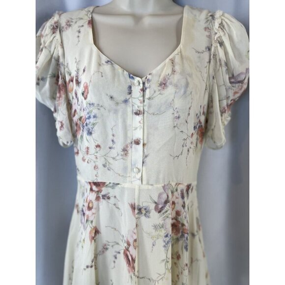 LoveShackFancy Cora Cream Floral Boho Mini Dress $425 - Picture 4 of 14